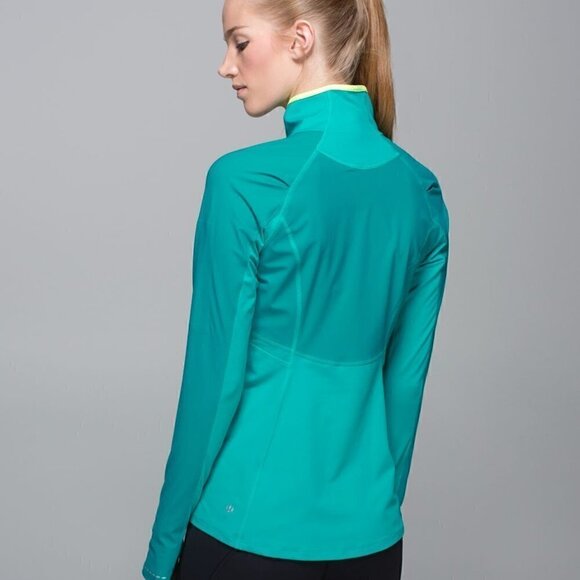 Lululemon Trail Bound 1/2 Zip Blue Tropics Long Sleeve Size 8 - Picture 2 of 13